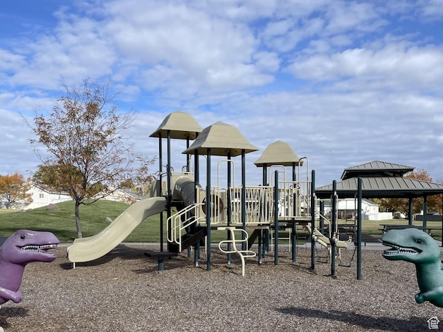 view of community jungle gym