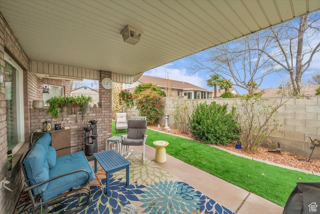 view of patio / terrace with a fenced backyard