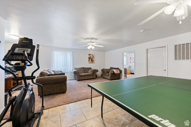 155 W 960 S, Hurricane, UT 84737 - recreation room featuring visible vents, a ceiling fan, and light tile patterned floors
