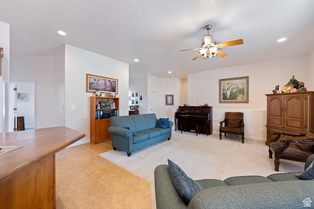 155 W 960 S, Hurricane, UT 84737 - living area with light tile patterned floors, a ceiling fan, and recessed lighting