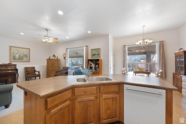 155 W 960 S, Hurricane, UT 84737 - kitchen with open floor plan, dishwasher, a sink, and recessed lighting