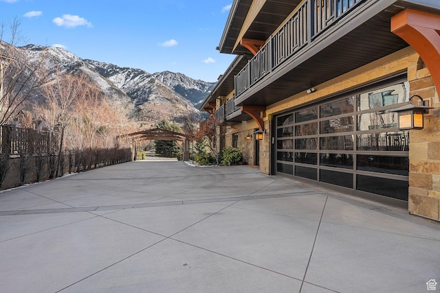 exterior space with a mountain view