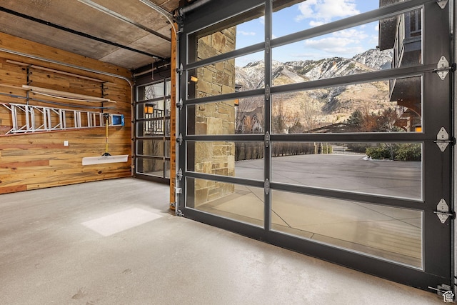 doorway featuring a mountain view