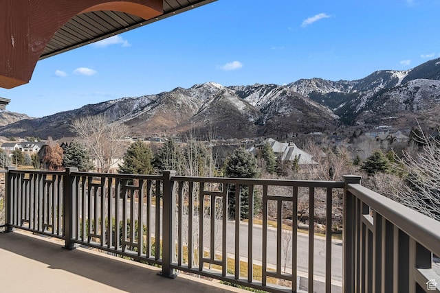 balcony with a mountain view