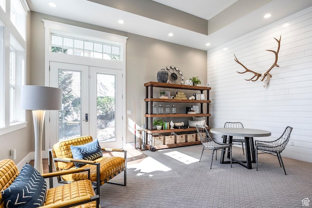 884 E Fence Post Rd S, Fruit Heights, UT 84037 - interior space featuring recessed lighting, french doors, and carpet flooring