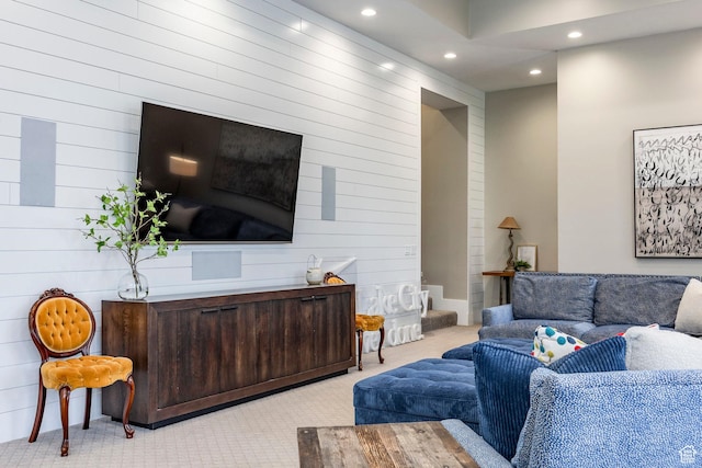 884 E Fence Post Rd S, Fruit Heights, UT 84037 - living area featuring light carpet and recessed lighting