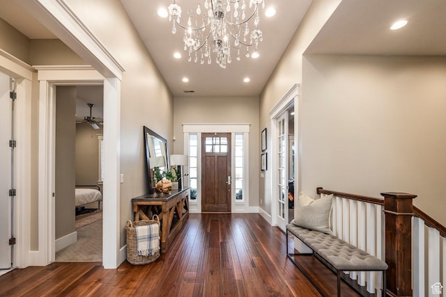 884 E Fence Post Rd S, Fruit Heights, UT 84037 - foyer featuring baseboards, hardwood / wood-style floors, and recessed lighting