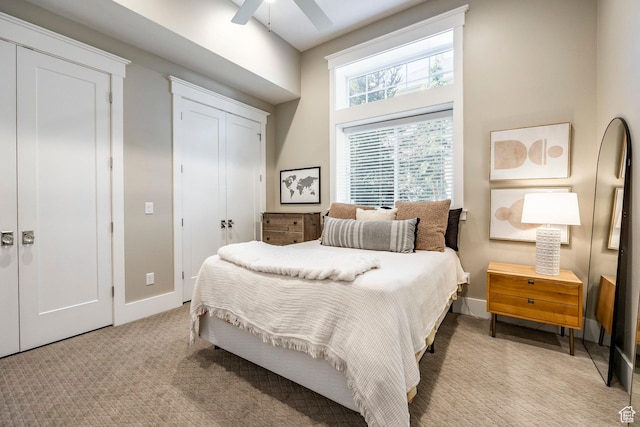 884 E Fence Post Rd S, Fruit Heights, UT 84037 - bedroom featuring light carpet, a ceiling fan, and baseboards