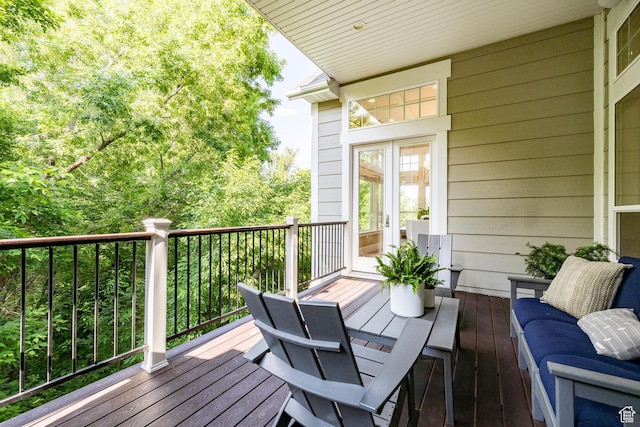 884 E Fence Post Rd S, Fruit Heights, UT 84037 - wooden terrace with french doors