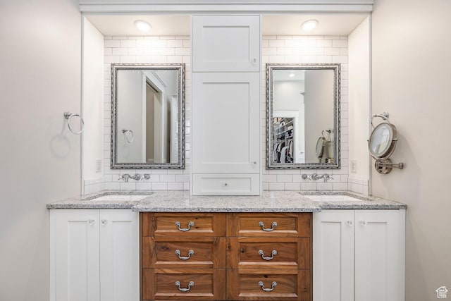 884 E Fence Post Rd S, Fruit Heights, UT 84037 - full bathroom featuring a sink, backsplash, and double vanity