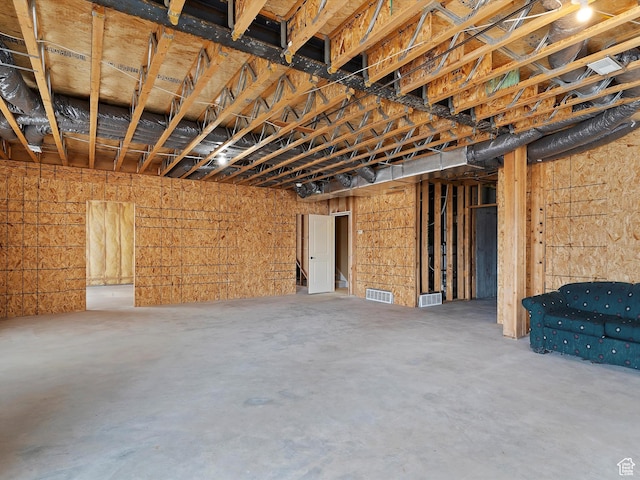 basement featuring visible vents