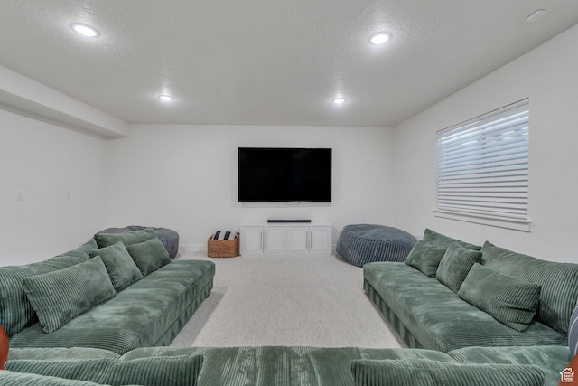 903 E 200 S, Pleasant Grove, UT 84062 - carpeted living area featuring a textured ceiling and recessed lighting