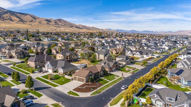 3879 S Mcgregor Ln, Saratoga Springs, UT 84045 - bird's eye view with a residential view and a mountain view