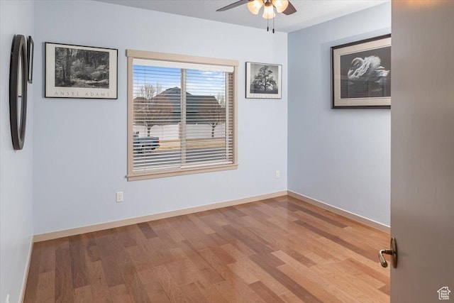 3879 S Mcgregor Ln, Saratoga Springs, UT 84045 - empty room with a ceiling fan, baseboards, and wood finished floors