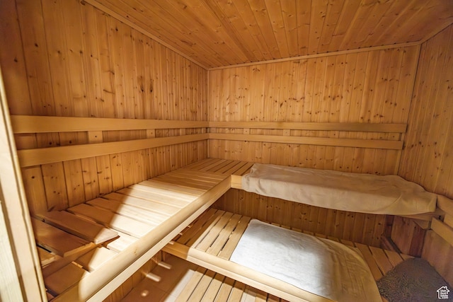 view of sauna