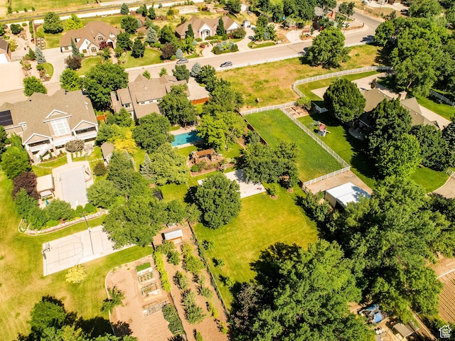 aerial view with a residential view