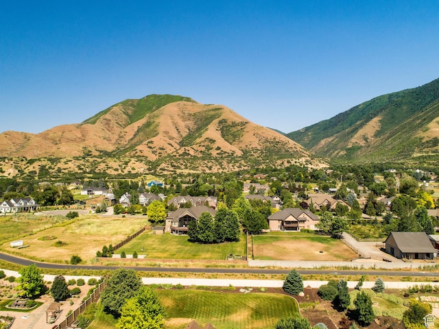 view of mountain feature featuring a residential view