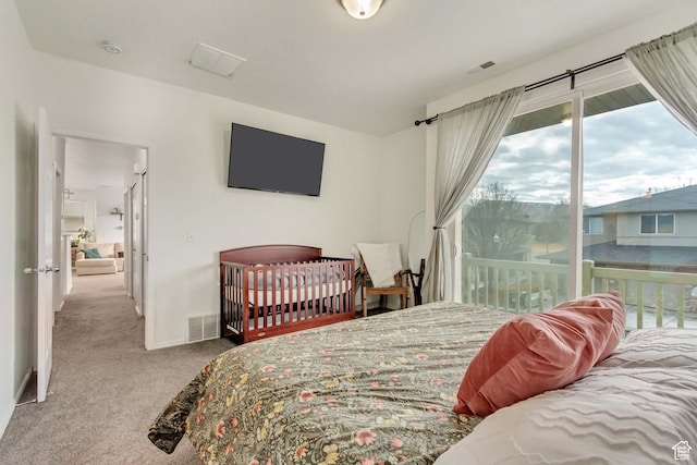 12793 S Timber Run Dr W, Riverton, UT 84096 - carpeted bedroom featuring access to exterior, visible vents, and baseboards