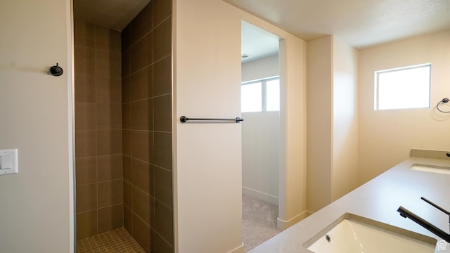 954 W 1880 S, Syracuse, UT 84075 - bathroom with a sink, a tile shower, and double vanity