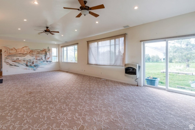 175 W 9200 S, Paradise, UT 84328 - unfurnished living room featuring heating unit, ceiling fan, and carpet