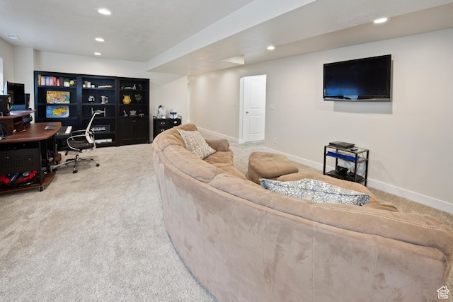 417 N Hill Farms Ln, Kaysville, UT 84037 - living area featuring recessed lighting, carpet flooring, and baseboards