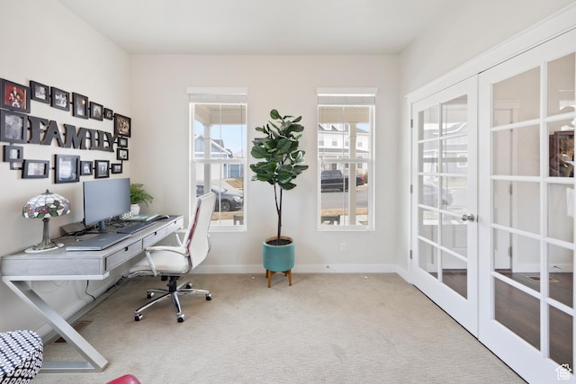 417 N Hill Farms Ln, Kaysville, UT 84037 - carpeted office featuring baseboards and french doors