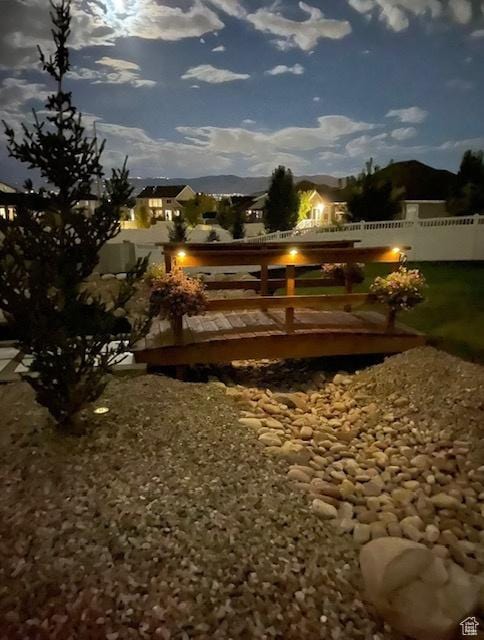 view of yard featuring fence