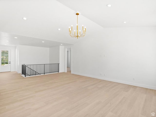 2387 E Canyon Crest Dr Unit 44, Spanish Fork, UT 84660 - unfurnished room featuring recessed lighting, a chandelier, and light wood-style flooring