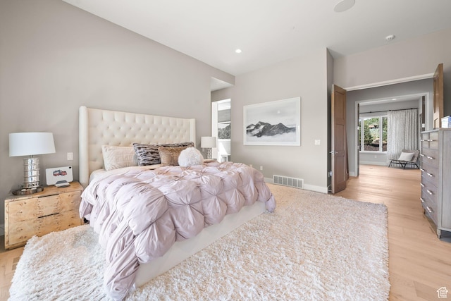 2344 Nighthawk Cir, Park City, UT 84098 - bedroom featuring recessed lighting, baseboards, visible vents, and light wood finished floors