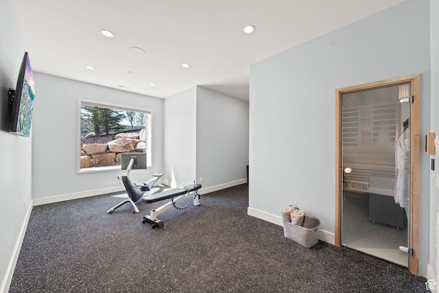 2344 Nighthawk Cir, Park City, UT 84098 - workout room featuring recessed lighting and baseboards