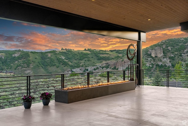 2344 Nighthawk Cir, Park City, UT 84098 - patio terrace at dusk featuring a balcony and a mountain view