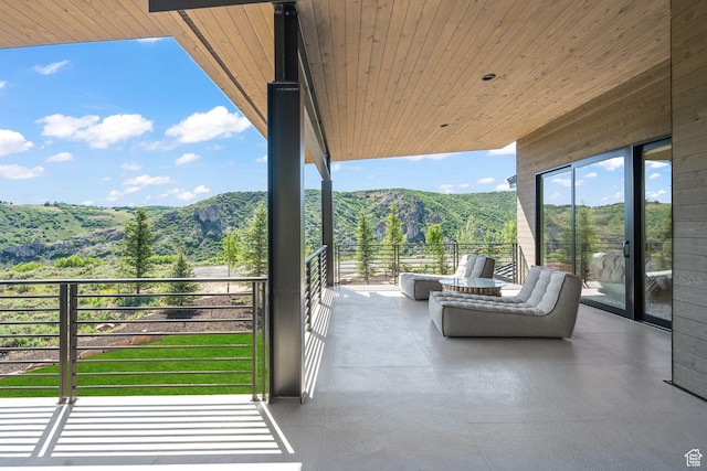 2344 Nighthawk Cir, Park City, UT 84098 - view of patio / terrace with a mountain view and a balcony