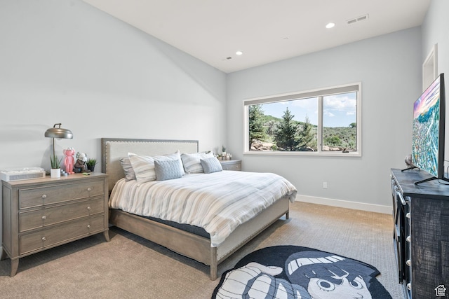 2344 Nighthawk Cir, Park City, UT 84098 - bedroom featuring recessed lighting, baseboards, visible vents, and light colored carpet