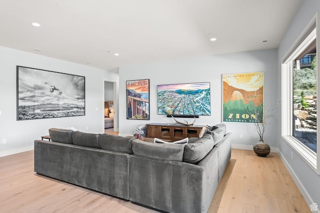 2344 Nighthawk Cir, Park City, UT 84098 - living room with recessed lighting, light wood-style flooring, and baseboards