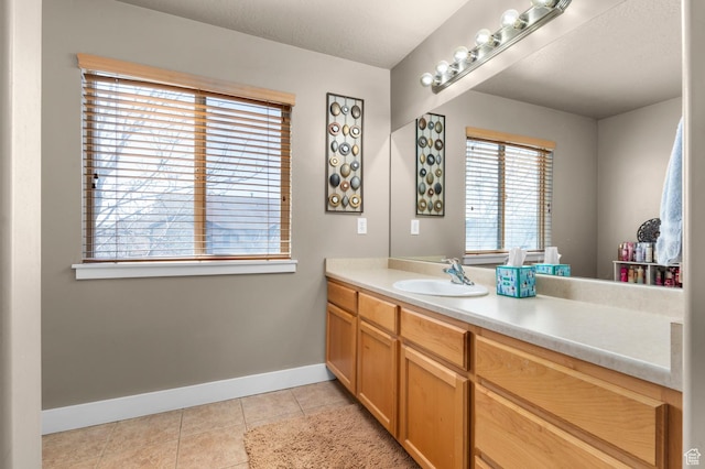 2616 N Elm Dr, Lehi, UT 84043 - bathroom with tile patterned flooring, vanity, and baseboards