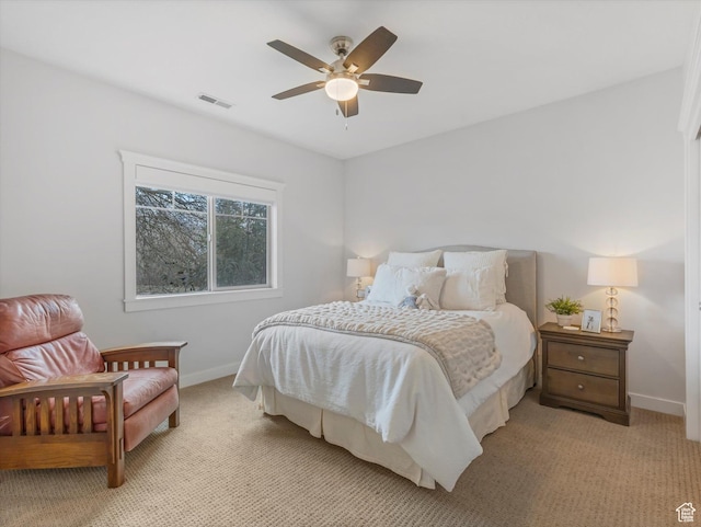 4823 S Brooks Way, Holladay, UT 84117 - bedroom featuring baseboards, light colored carpet, and a ceiling fan