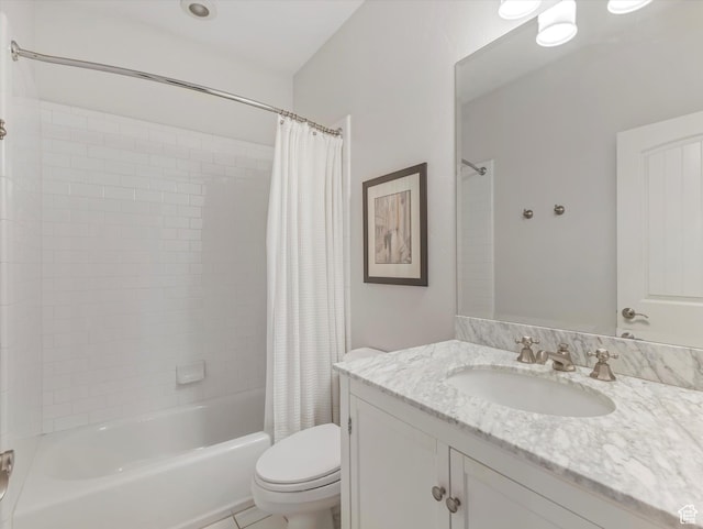 4823 S Brooks Way, Holladay, UT 84117 - bathroom featuring toilet, shower / tub combo with curtain, and vanity