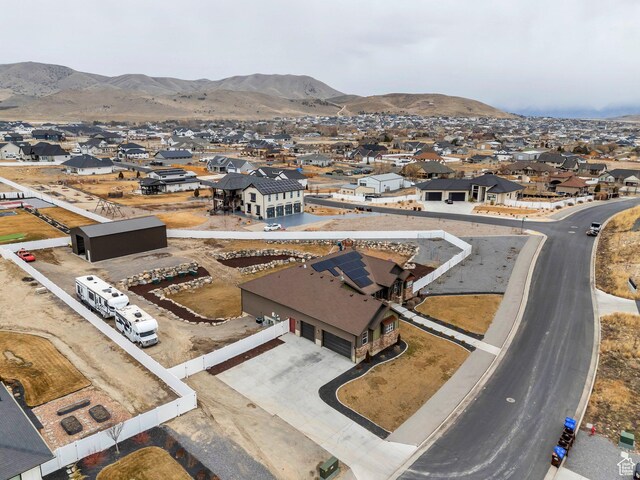 1407 E Abigail Ln, Eagle Mountain, UT 84005 - birds eye view of property featuring a mountain view and a residential view