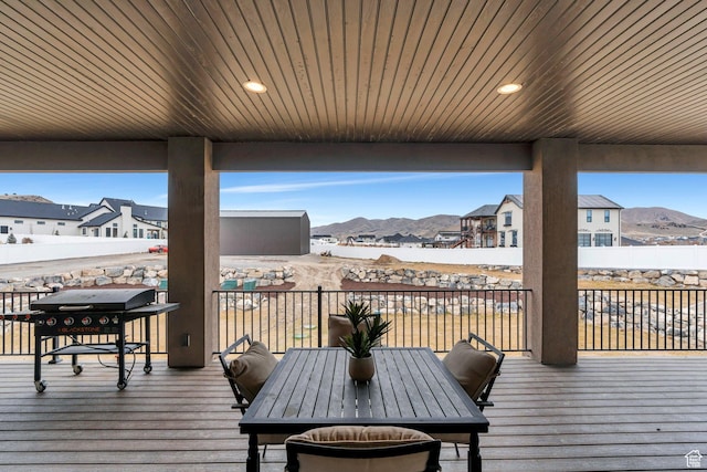 1407 E Abigail Ln, Eagle Mountain, UT 84005 - deck featuring a grill and a mountain view