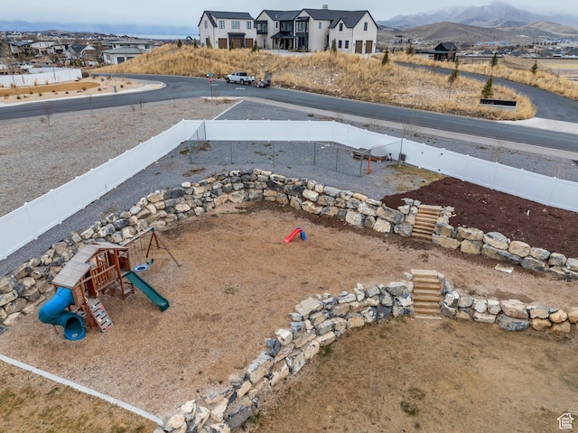 1407 E Abigail Ln, Eagle Mountain, UT 84005 - drone / aerial view featuring a mountain view