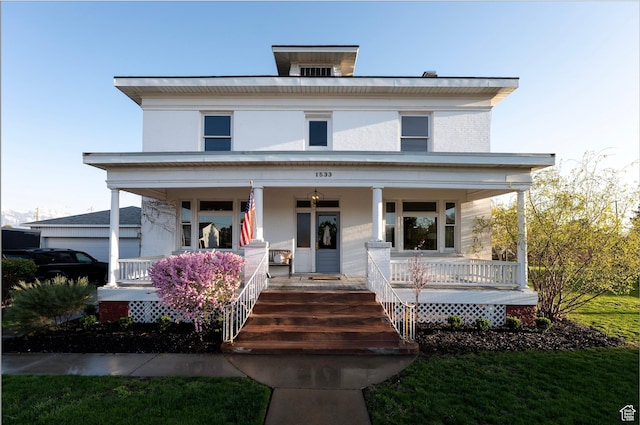 traditional style home with covered porch