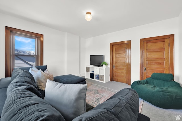 view of carpeted living area