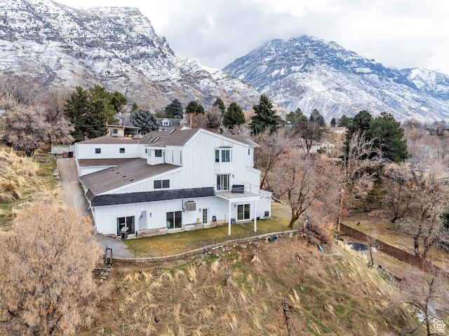 exterior space with a mountain view