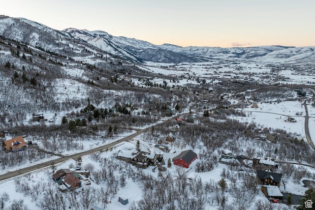 2008 N 3850 E, Eden, UT 84310 - snowy aerial view with a mountain view