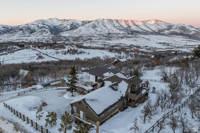 2008 N 3850 E, Eden, UT 84310 - snowy aerial view with a mountain view