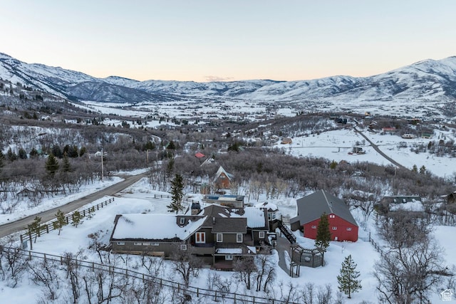 2008 N 3850 E, Eden, UT 84310 - snowy aerial view with a mountain view