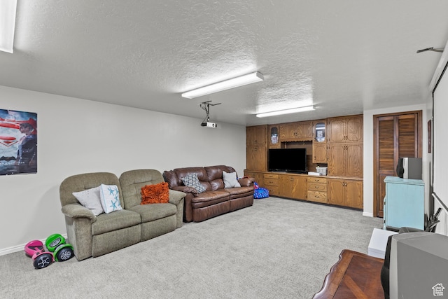 162 S 3 E, Preston, ID 83263 - living room featuring light carpet and a textured ceiling