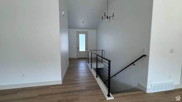 445 W 1910 N Unit 318, Tooele, UT 84074 - stairway featuring wood finished floors and vaulted ceiling