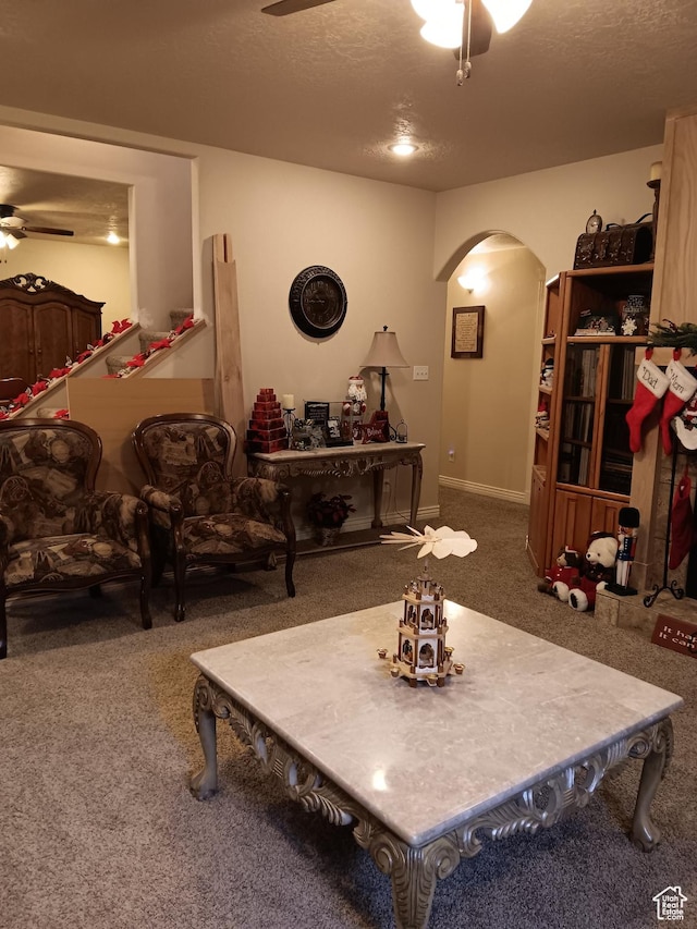 4680 N 4500 W, Cedar City, UT 84721 - interior space with ceiling fan, arched walkways, and a textured ceiling