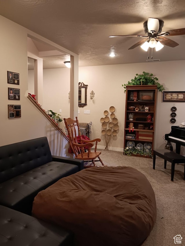 4680 N 4500 W, Cedar City, UT 84721 - living area featuring carpet floors, ceiling fan, and baseboards